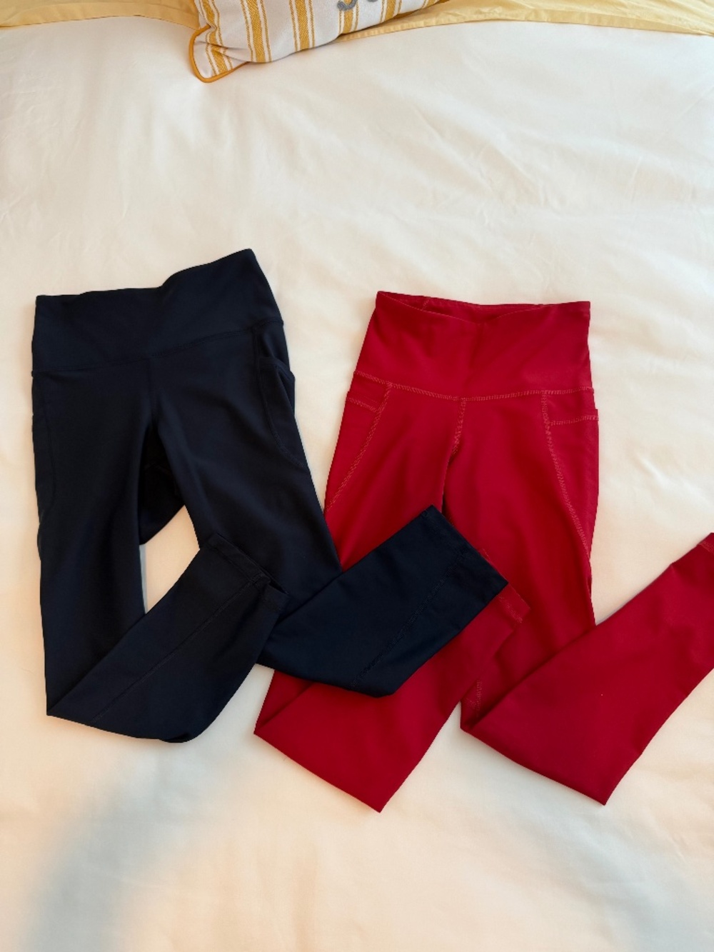 2 pairs XS Old Navy Leggings - Red & Navy Blue